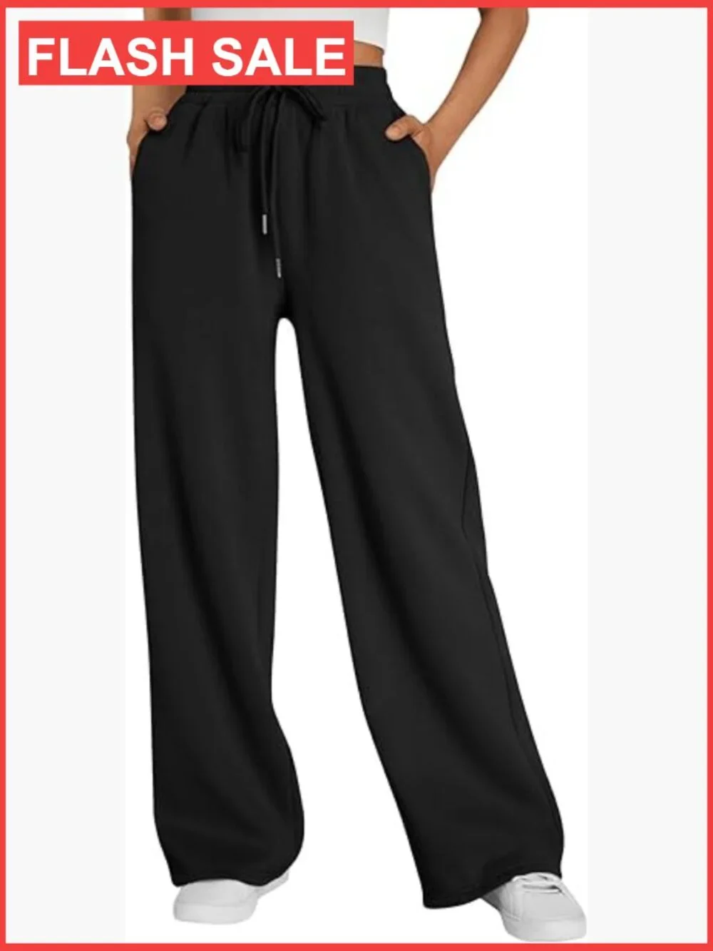 Wide Leg Fleece Lined Sweatpants Baggy Lounge Travel Pants Joggers